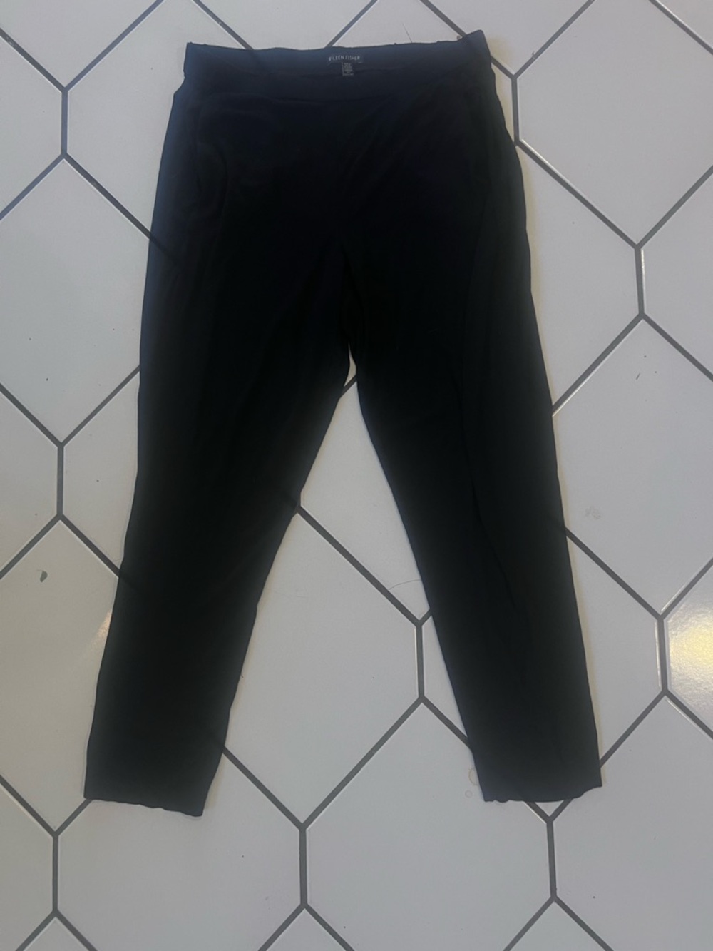 Eileen Fisher women’s black stretch pull  on pants with pockets size S/P